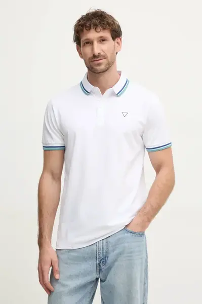 Polo tričko Guess bílá barva