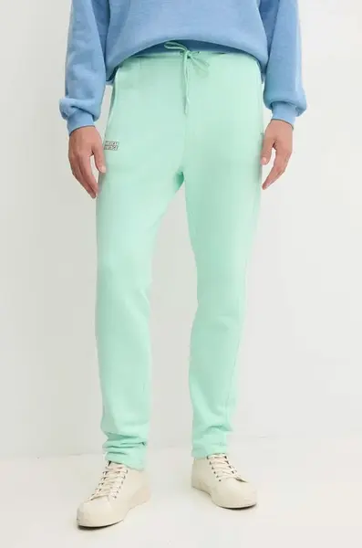 Tepláky American Vintage tyrkysová barva, hladké, MIZU05BH24