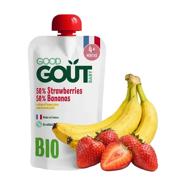 GOOD GOUT Jahoda s banánem od 4.měsíce BIO 120 g
