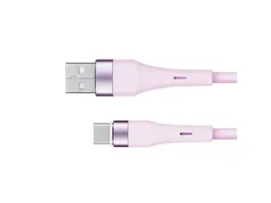 Kabel KRUGER & MATZ KM1268-1P Basic USB/USB-C 1m Pink - rozbaleno / poškozený obal