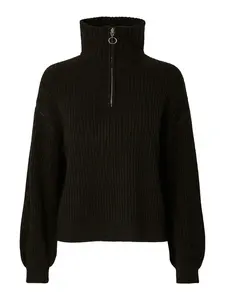 PIECES Sveter 'PCSilly'  tmavohnedá