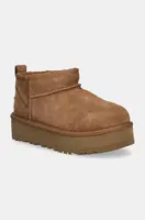 Dětské semišové sněhule UGG CLASSIC ULTRA MINI PLATFORM