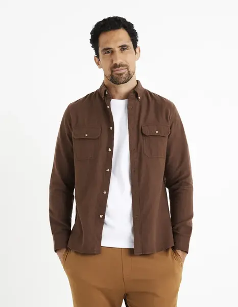 Celio Flannel Shirt Caoflacko - Men's