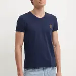 Tričko Versace tmavomodrá barva, s potiskem, AUU01004 1A10011
