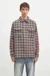 Košile s příměsí vlny Billionaire Boys Club Check Shirt béžová barva, regular, s klasickým límcem, B24429