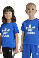 Dětské bavlněné tričko adidas Originals modrá barva, s potiskem, IY2376