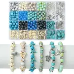 DIY Ocean Theme Synthetic Turquoise & Glass Beads Jewelry Making Finding Kits