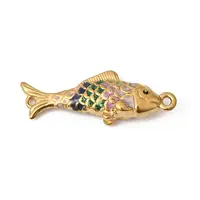 304 Stainless Steel Enamel Fish Connector Charms
