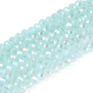 Baking Electroplate Glass Beads Strands