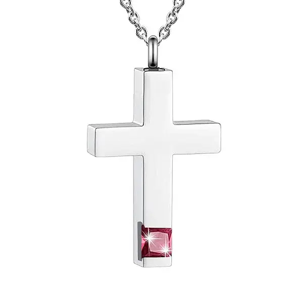 Cross Urn Ashes Pendant Necklace