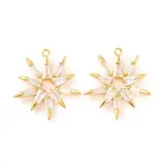 Brass Micro Pave Clear Cubic Zirconia Pendants