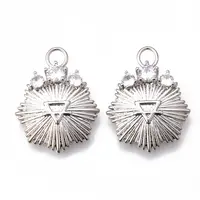 Brass Micro Pave Clear Cubic Zirconia Pendants