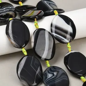 Natural Banded Agate Beads Strands