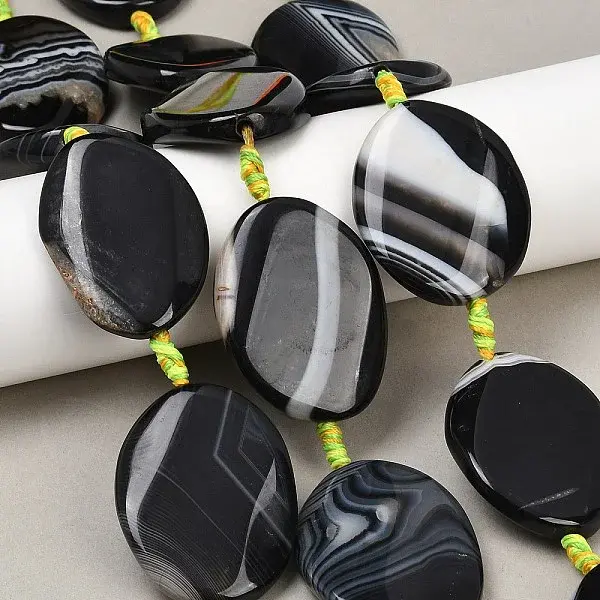 Natural Banded Agate Beads Strands