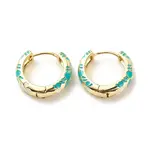 Flower Enamel Hoop Earrings