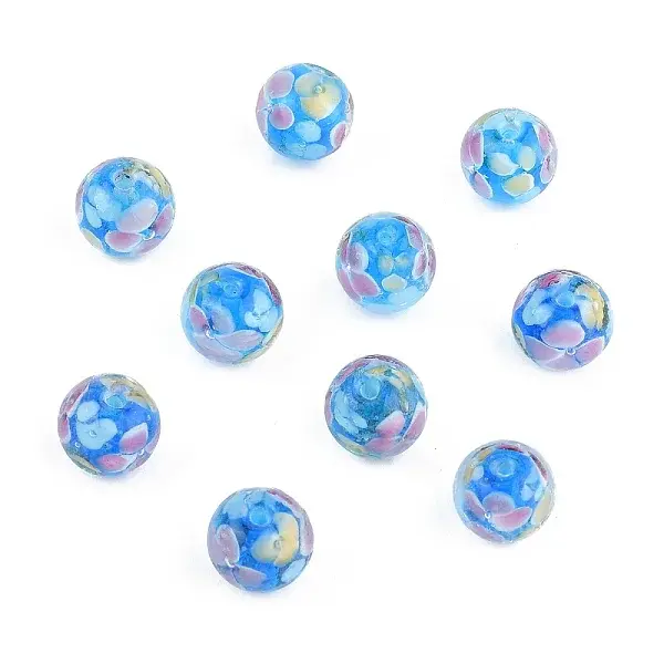 10Pcs Round Lampwork Beads
