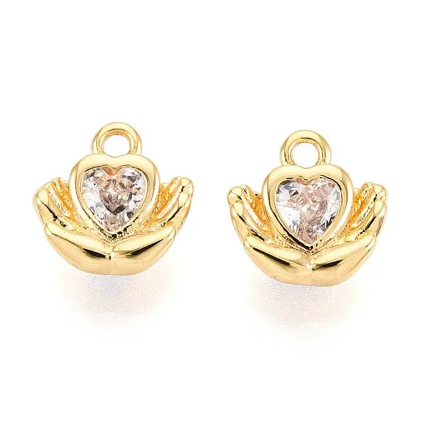 Brass Pave Cubic Zirconia Charms