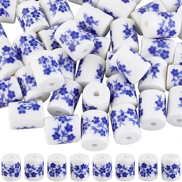 60Pcs Handmade Porcelain Beads