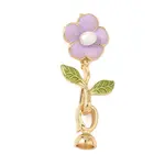Flower Brass Enamel Fold Over Clasps