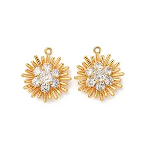 Brass Micro Pave Cubic Zirconia Pendants