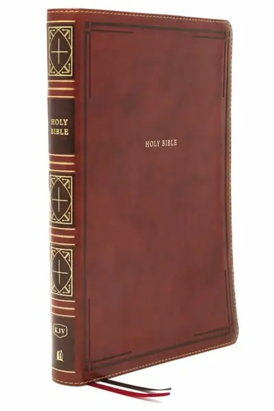 KJV Holy Bible: Giant Print Thinline Bible, Brown Leathersoft, Red Letter, Comfort Print: King James Version - Thomas Nelson