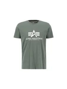 ALPHA INDUSTRIES Tričko  kaki / biela