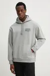 Bavlněná mikina Levi's pánská, šedá barva, s kapucí, melanžová