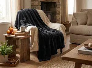 Mikroplyšová deka SOFT, černá Rozměr: 160 x 200 cm