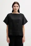 Lněná halenka Sisley béžová barva, hladká, 5BMLLQ06R