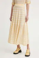 Sukně s příměsí lnu AERON THEO oranžová barva, maxi, AW24SSSK216502