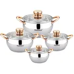 Haus Roland Sada nerezového nádobí 8 ks, s měděnými úchyty