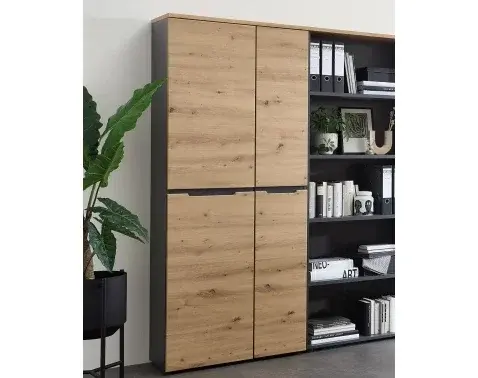 Univerzálna skriňa s policami Memphis, 75 cm, dub artisan/grafit%