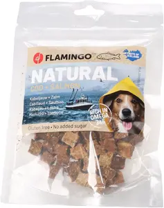 Flamingo Nature Snacks kostky, pamlsek pro psy - treska, losos 75 g