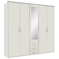MID.YOU ŠATNÍ SKŘÍŇ SE ZRCADLEM, bílá, 225/210/58 cm