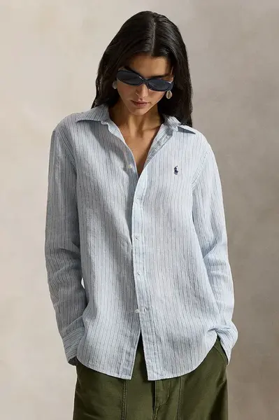 Lněná košile Polo Ralph Lauren