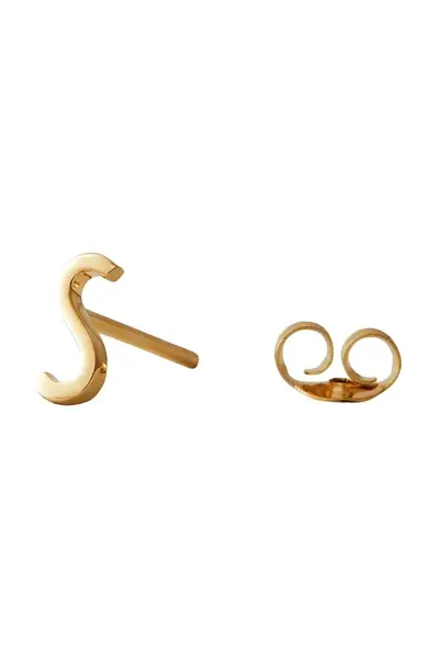 Pozlacené stříbrné náušnice Design Letters