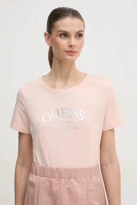Tričko Guess MARGOT růžová barva, V5RI16 J1314