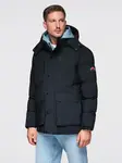 Ombre Men's winter jacket with detachable hood in waterproof material - black