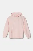 Dětská bavlněná mikina Guess růžová barva, s kapucí, s aplikací, J5RQ09 KAD74