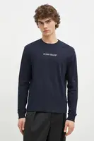 Bavlněné tričko s dlouhým rukávem Guess Jeans tmavomodrá barva, s aplikací, M5RI84 K8HM0