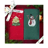 Kuchyňský ručník sada 2 ks 50x70 cm červený/zelený