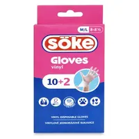 Jednorázové vinylové rukavice Söke 10+2, vel. M/L
