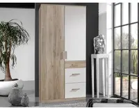 Šatní skříň Cariba, 90 cm, dub san remo/bílá