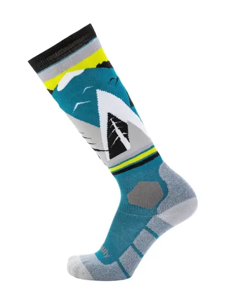 Snb & ski ponožky meatfly leeway modrá/šedá/žlutá m