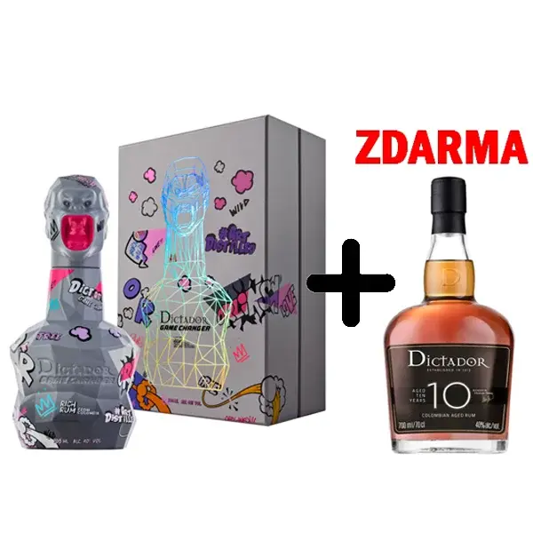 Dictador Game Changer Grey & Pink 0,7 l + Dictador 10 Y.O. ZDARMA