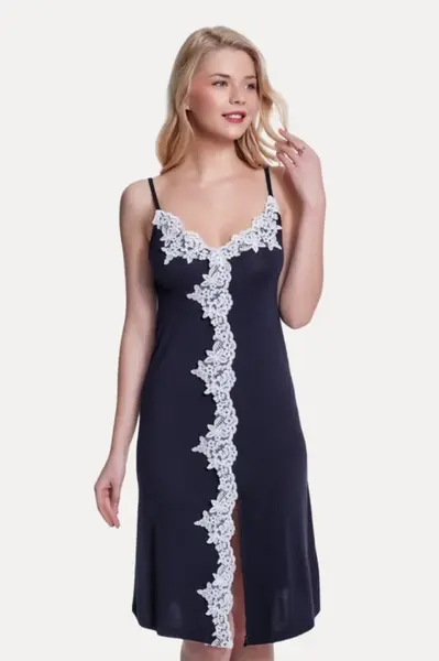 Dámská noční bambusová košilka EVELIN M Černá