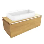 Kúpeľňová skrinka s umývadlom a krycou doskou SAT Feel 100x30x46 cm dub medový mat SATFEEL100DMDU