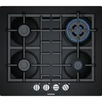 Siemens iQ300, Plynová varná doska, 60 cm, Čierna, EN6B6HB90