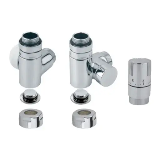 Termostatická sada ISAN uhlová pravá nerez O39NUAR176