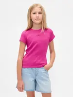 GAP Dětské žebrované tričko s logem - Holky